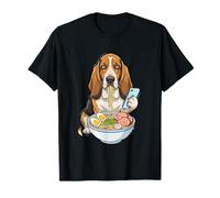 Téléphone à défilement Basset Hound Eating Ramen Noodles T-Shirt