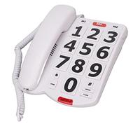 Téléphone à Gros Bouton pour Personnes âgées, Téléphone Fixe à Fil pour Bureau à Domicile, Téléphone Fixe à Volume Réglable Classique Simple pour Personnes âgées, Blanc