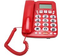 Téléphone À Gros Boutons Pour Les Personnes Âgées, Les Boutons D'Image Du Téléphone Fixe Filaire Pour Les Patients Avec Un Son Clair À Double Port, Stockant 3 Numéros Couramment(Rouge)