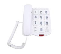 Téléphone à Gros Boutons pour Personnes âgées, Téléphone Fixe Filaire à Fixer au Mur, Alerte de Recomposition et Clignotante, Sonnerie 110 DB +, Contrôle du Volume, Boutons (White)