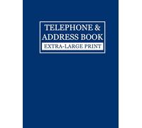 Telephone & Address Book Extra-Large Print: Contact Keeper for Seniors with Low Vision, Dark Blue Cover