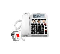 Téléphone Amplifié avec Réglage de Volume et Télécommande SOS Geemarc Blanc