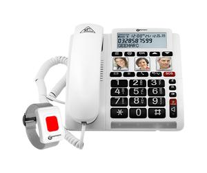 Téléphone Amplifié avec Réglage de Volume et Télécommande SOS Geemarc Blanc