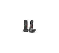 Gigaset Téléphone analogique DECT E290 Duo avec identification de l'appelant – Noir/Blanc G