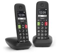Téléphone analogique DECT Gigaset E290 Duo avec identification de l'appelant Noir G