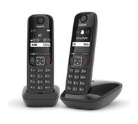 Gigaset Téléphone analogique AS690 Duo DECT Identification de l'appelant Noir
