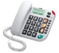 Maxcom Téléphone analogique KXT480 Haut-parleur Identification de l'appelant Blanc