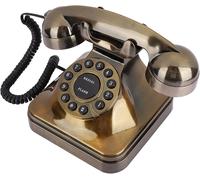 Telephone, Antique Bronze Phone Vintage Fixed Phone Office Caller Home Office,Holds Numbers Storage,Classic Home Decoration