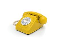 Gpo 746 téléphone fixe rétro bouton poussoir - jaune
