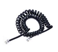 Telephone Cable RJ10 Black Spiral Spiral Spiral 3m Telephone Cable for Telephone Handset Compatible with AT&T,Cisco,NEC,ROLM,ITT,TI Landline Phones (Black)