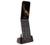 Téléphone Clapet Senior Double écran Autonomie 7 jours Socle de charge Myphone Marron