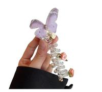 Telephone Cord Hair Band 1 paire d'attaches for cheveux avec cordon de téléphone perlé papillon for enfants, support for queue de cheval, accessoire de coiffure, bandeau(Purple butterfly)