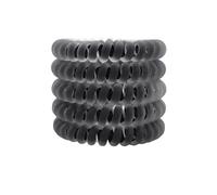 Telephone Cord Hair Band 5 pièces/ensemble mode mat solide fil de téléphone élastique bandeau de cheveux givré spirale cordon élastique cheveux cravate extensible bandeau(Blackbig)