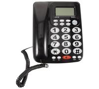 Téléphone de Bureau Réutilisable en PVC Noir, Écran Large | Communication, Navigation Facile, Utilisation Simple, Look Classique et Design Moderne pour Bureau