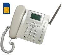 Téléphone de Bureau sans Fil GSM quadribande Fonctions SMS + Appels Mains Libres Modele Blanc