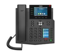 Fanvil Téléphone fixe X5U – 16 lignes, 2 écrans couleur, LCD, WiFi, PoE, Noir