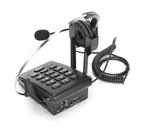 Téléphone de Centre d'appels, Téléphone Filaire avec Casque et Microphone Rotatif pour Centre d'appels à Domicile et Bureau