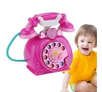 Téléphone de jeu d'imagination fixe - Jouet électronique pour avec son et musique | Téléphone interactif avec cadran pour tout-petits, garçons, filles, jeu de rôle éducatif, durable et sûr