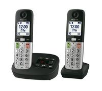Téléphone duo sans fil pour seniors, option répondeur, torche et blocage appels - noir et argenté