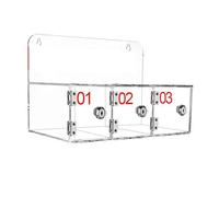 Téléphone en Acrylique Armoire de Rangement, avec serrures de Porte et clés Boîte de casiers pour téléphone Portable, pour Salle de Classe, Salle de réunion, Usine(3 Slots)