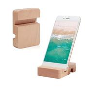 Téléphone en Bois, Téléphone Portable À Double Fente Support Universel Portable, Téléphone Minimaliste Élégant pour Bureau Bureau Cuisine Table Chevet 8x6x2cm