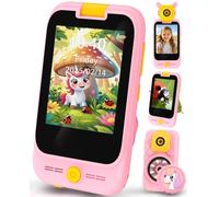 Telephone Enfant avec Microscope 100X et 32G Carte pour Filles 3-8 Ans | 100X Microscope Camera, 32G 600mAh MP3 Histoires, Ecran Tactile 2.8 Jeux ABC, Licorne Fille 3-8 Ans, Cadeau Anniversaire