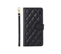Téléphone Etui Pour FOXDOCK VIVO Y200E 5G Titulaire De Fentes Pour Cartes Portefeuille Flip Folio Treillis Sangle A Main Magnétique Noir