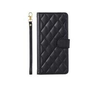 Téléphone Etui Pour FOXDOCK VIVO Y200i Treillis Titulaire De Fentes Pour Cartes Magnétique Portefeuille Flip Folio Sangle A Main Noir