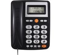 Téléphone filaire à grosses touches pour personnes âgées Téléphone avec écran LCD Fonctions Flash/ Recomposition/ Mains libres Deux ports pour le commutateur pour la maison, l'hôtel, le bureau et le c