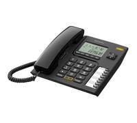 Téléphone filaire Alcatel T76 avec ID d'appelant noir - Mains libres - Répertoire 10 noms et numéros