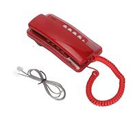 Téléphone Filaire de Bureau, Ligne Fixe Murale Portable, avec Fonction de Mise en Sourdine du Flash Rapide de Recomposition, Téléphones à Cordon pour le Bureau de L'hôtel à la Maison,(Rouge)