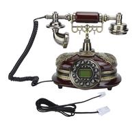 Téléphone filaire décoratif vintage, appel stable et silencieux, compatible double système, écran LCD numérique avec historique des appels,