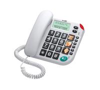 Maxcom Téléphone analogique KXT480 Haut-parleur Identification de l'appelant Blanc
