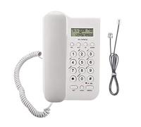 Téléphone Filaire Larges Touches pour Les séniors Système Double DTMF/FSK Téléphone Fixe de Bureau Bouton Grand Nombre pour la Maison/hôtel/Bureau(Blanc)