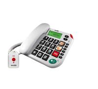 Téléphone filaire MAXCOM KXT481 - Grosses touches et images - Bouton SOS - Blanc