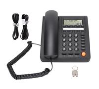 Téléphone filaire polyvalent, téléphone fixe avec volume réglable et haut-parleur, coque en plastique ABS durable et écologique pour la maison