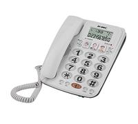 Téléphone Filaire, téléphone à 2 Cordons avec système Mains Libres et Identification de l'appelant pour la Maison/Le Bureau