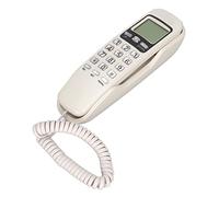 Téléphone Filaire, Téléphone Fixe Avec Fonction Flash et Clavier À Gros Boutons, Aucune Alimentation Secteur Requise, Sonneries Réglables et Écran LCD, Mural pour la Maison, L'Hôtel (Blanc)