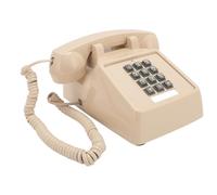 Téléphone Filaire Vintage, Téléphone Fixe Classique à L'ancienne avec Sonnerie Mécanique, Volume Réglable, Grand Bouton, Téléphone de Bureau Rétro pour la Maison, L'école (Beige)