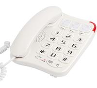 Téléphone Fixe À Gros Bouton Avec Haut-Parleur Pour Personnes Âgées, 3 Mémoires One-Touch Et 10 Fonctions De Mémoire À Deux Touches Pour Cadrans De Vitesse, Montage Mural, Blanc