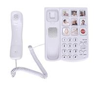 Téléphone Fixe à Grosses Touches pour Seniors, LD-858HF Téléphone Fixe Filaire avec Bouton SOS Numéro préenregistré Fonction Haut-Parleur Mains Libres pour Seniors