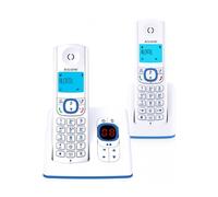 ALCATEL F530 Voice Duo - Téléphone Fixe Sans Fil DECT Avec Répondeur - Grand Écran Rétroéclairé - Mains Libres - Fonction Blocage Des Appels - 2 Touches De Mémoires Directes - 2 Combinés - Blanc/Bleu