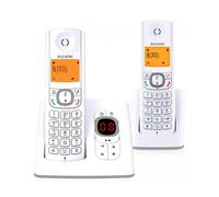 Alcatel Téléphone fixe sans fil F530 Voice Duo – répondeur, mains libres, 2 combinés – blanc/gris