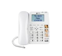 Téléphone Fixe Amplifié Touches Photos et Bouton SOS Répondeur Intégré Geemarc Blanc