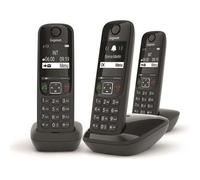 Téléphone Fixe AS690 Trio Noir - GIGASET - Mains-libres performant HSP™ - Blocage d'appels efficace