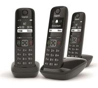Téléphone Fixe AS690 Trio Noir - GIGASET - Mains-libres performant HSP - Blocage d'appels efficace