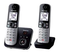 Téléphone fixe sans fil Duo Panasonic KX TG6862 Noir et argent