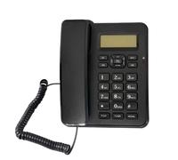 Téléphone Fixe Filaire avec Haut-parleur - Numérotation Rapide - Écran LCD, Noir
