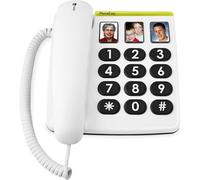 téléphone fixe filaire avec touches extra-larges sénior Blanc