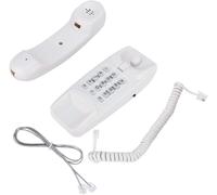 Téléphone Fixe Filaire,Bureau fixé au Mur Portable Fixe sans Appel téléphonique Filaire avec Identification du dernier numéro,Fonction de Rappel/dernier numéro/Fonction de Mise en sourdin(Blanc)